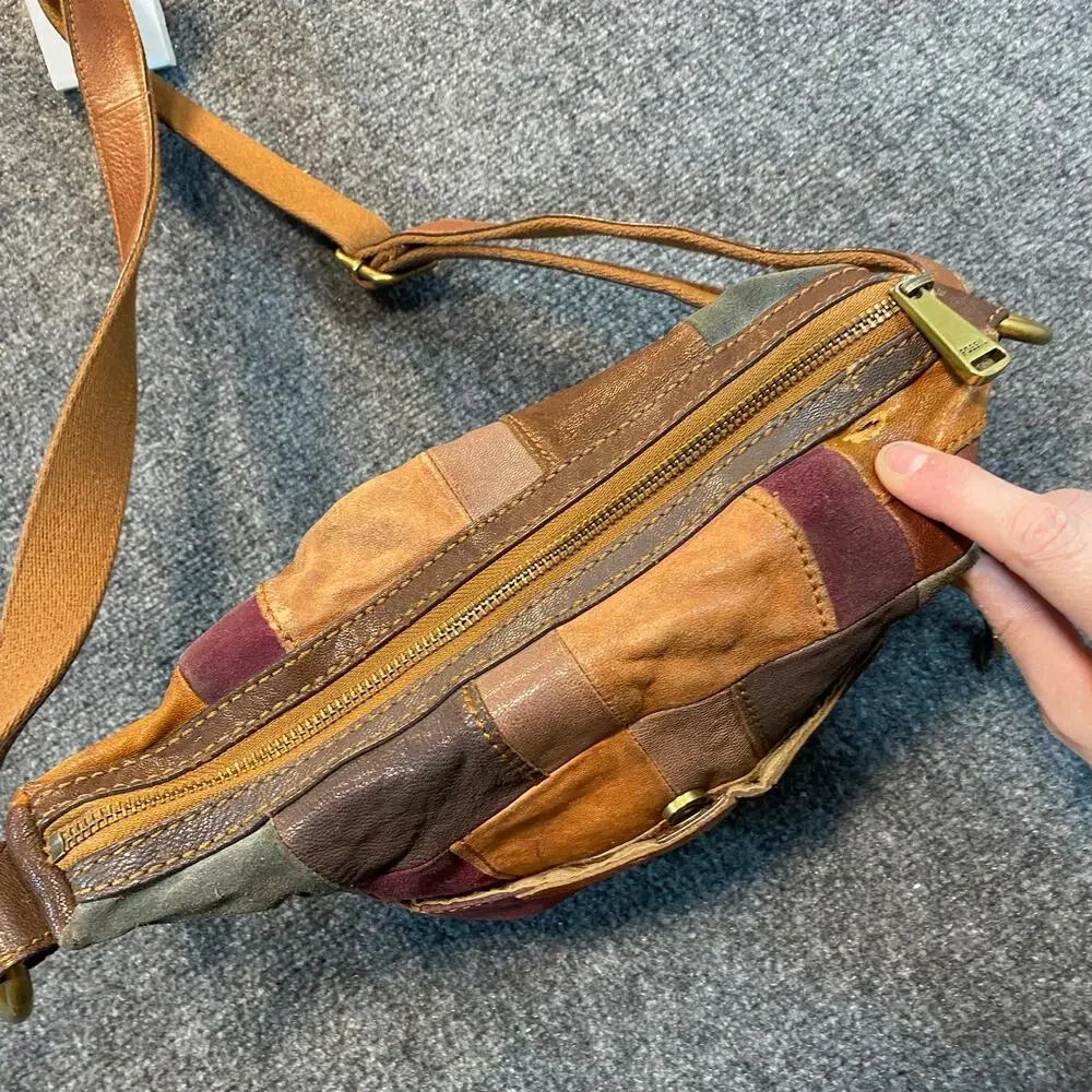 Rare Vintage Fossil Mason Patchwork Leather Crossbody Bag Purse Shoulder Bag